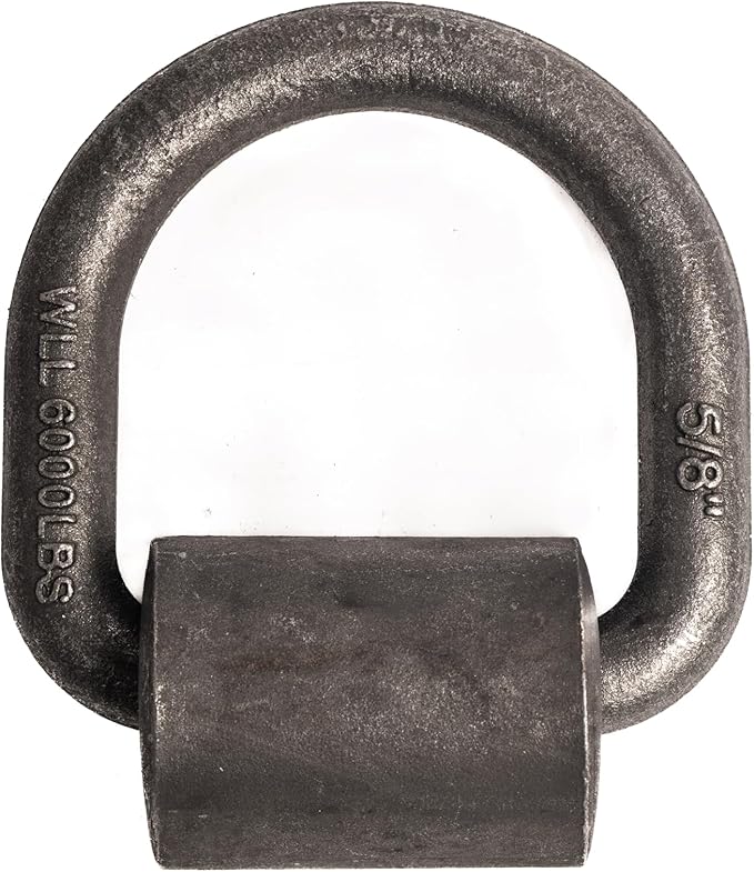 Pack of 8 Hi Gear 5/8" inch 18000 Lbs Load Capacity Weld-on Flip D-Ring Anchor Flatbed Truck Trailer Ratchet Strap Cargo Tie Down WLL 6000Lbs (8)