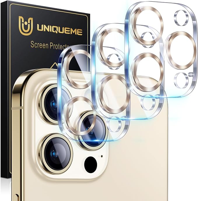 UniqueMe Compatible for 3 Pack iPhone 15 Pro/iPhone 15 Pro Max Camera Lens