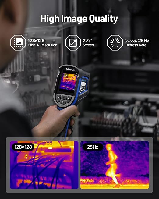 TOPDON TC004 Mini Thermal Imaging Camera, 240 x 240 TISR Resolution, 15-Hour