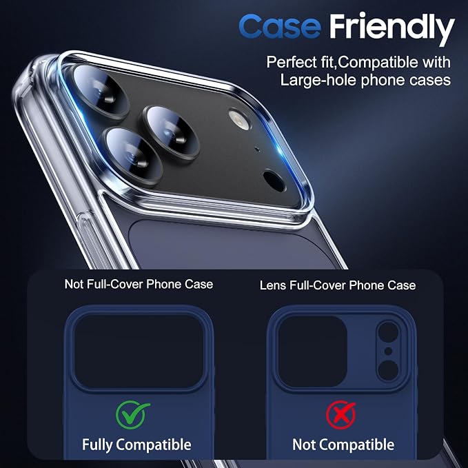 UniqueMe for 3 Pack iPhone 17 Pro Max Camera Lens Protector