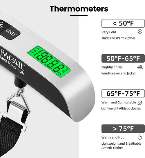BAGAIL Digital Luggage Scale - 110lbs Capacity with Backlit LCD Display | Portable Travel Weighing Tool