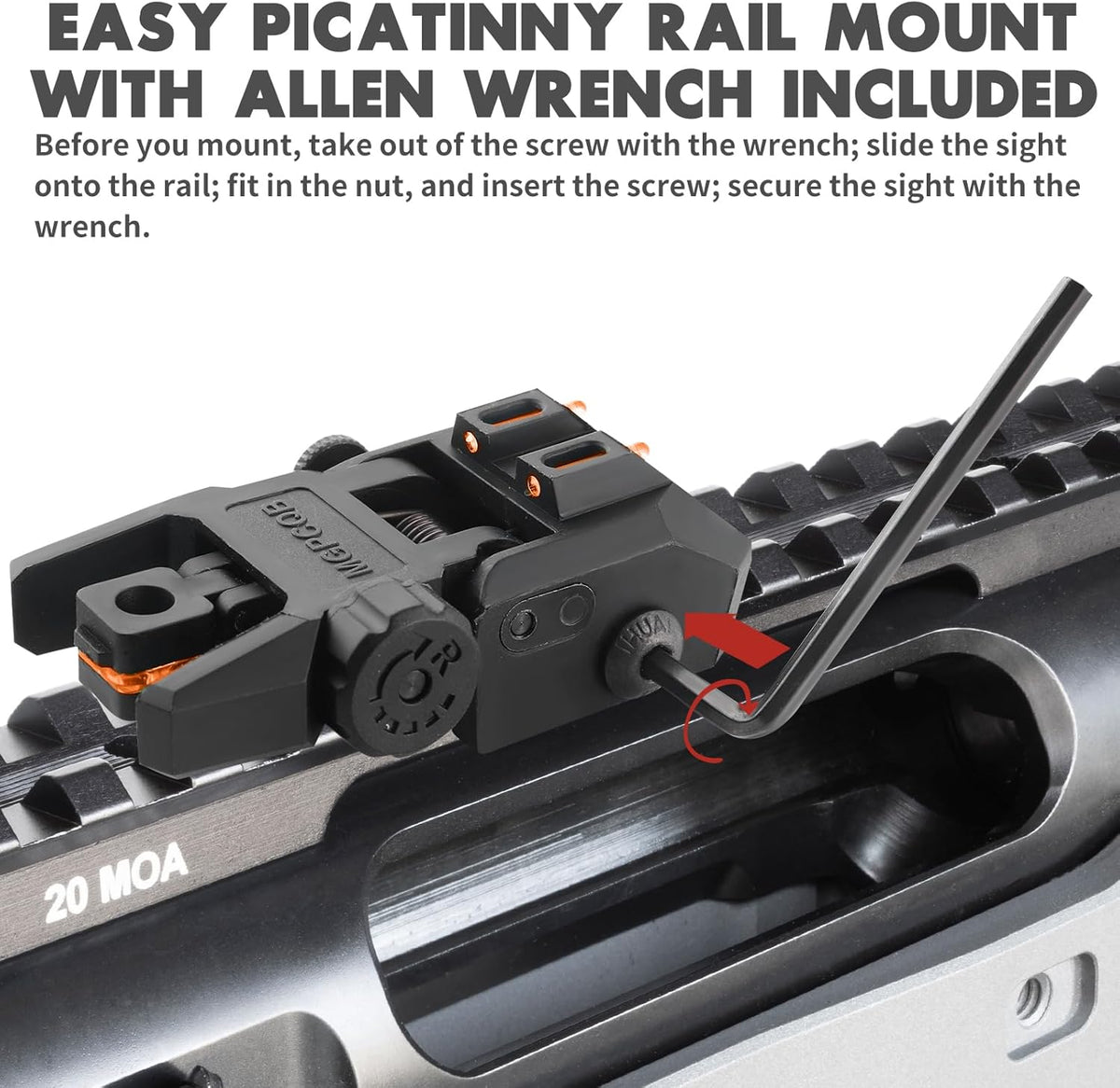 Skiennix Flip Up Sights - Lightweight Front & Rear Sights with Green/Red Fiber Optic Dots | Fits Picatinny/Weaver Rails