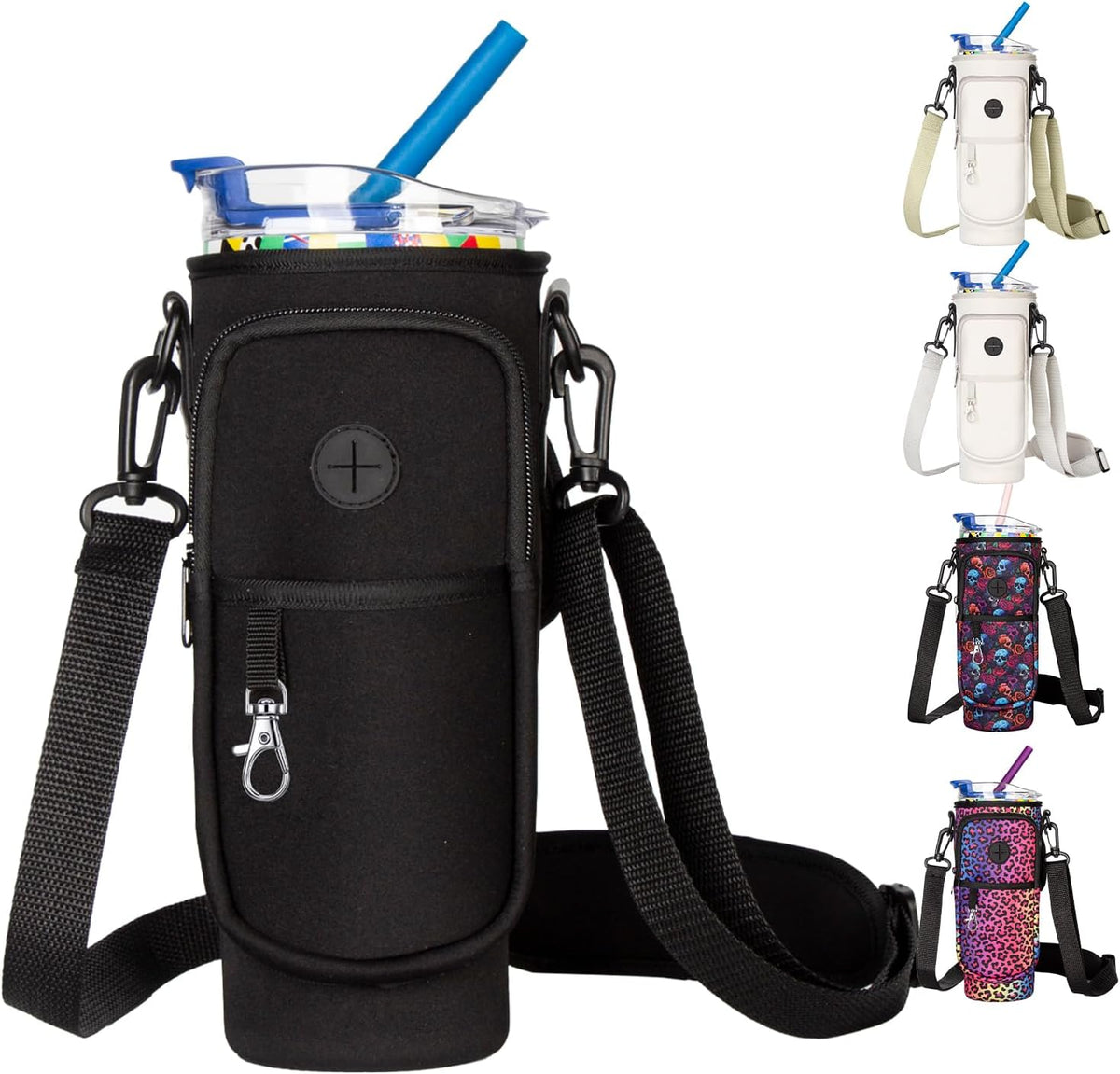 Regine Switzerland Water Bottle Carrier Bag - Neoprene Holder for Stanley Cup 40oz | Adjustable Strap & Handheld Design