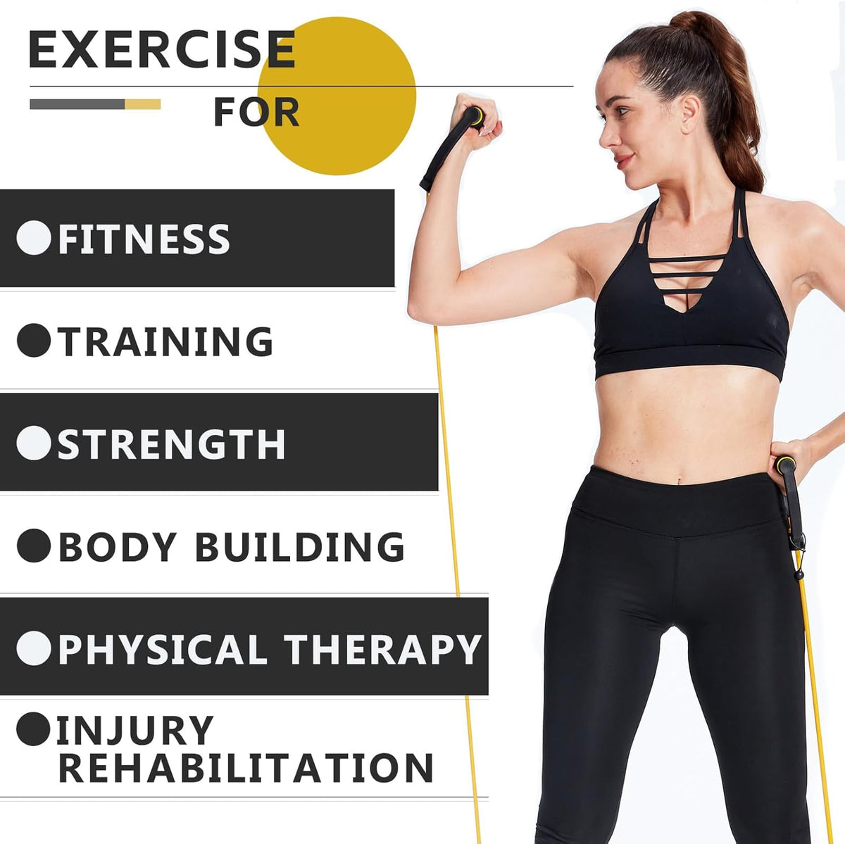 Skiennix Resistance Exercise Bands - 3 PCS Set with Handles | Ideal for Men & Women Workouts