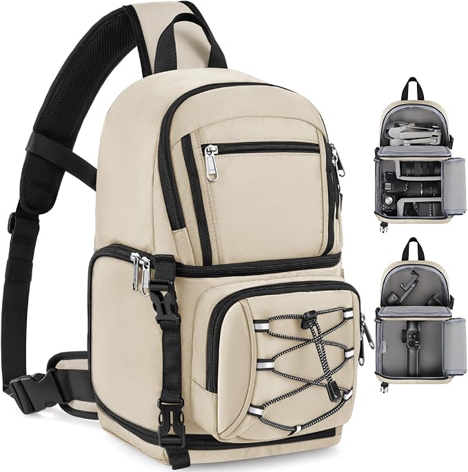 RAINSMORE Camera Bag, DSLR & Mirrorless Camera Sling Bag