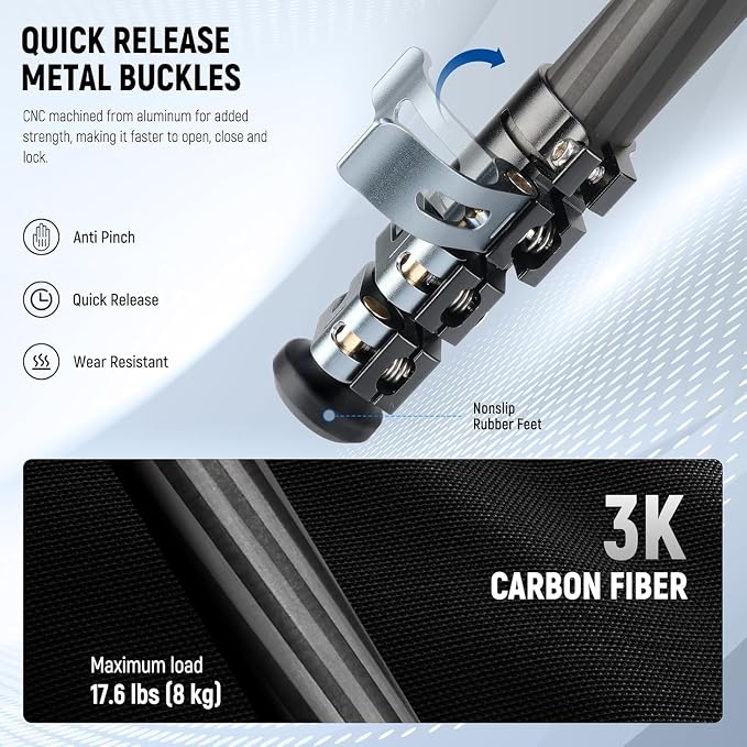 NEEWER 60.4" Travel Tripod Carbon Fiber