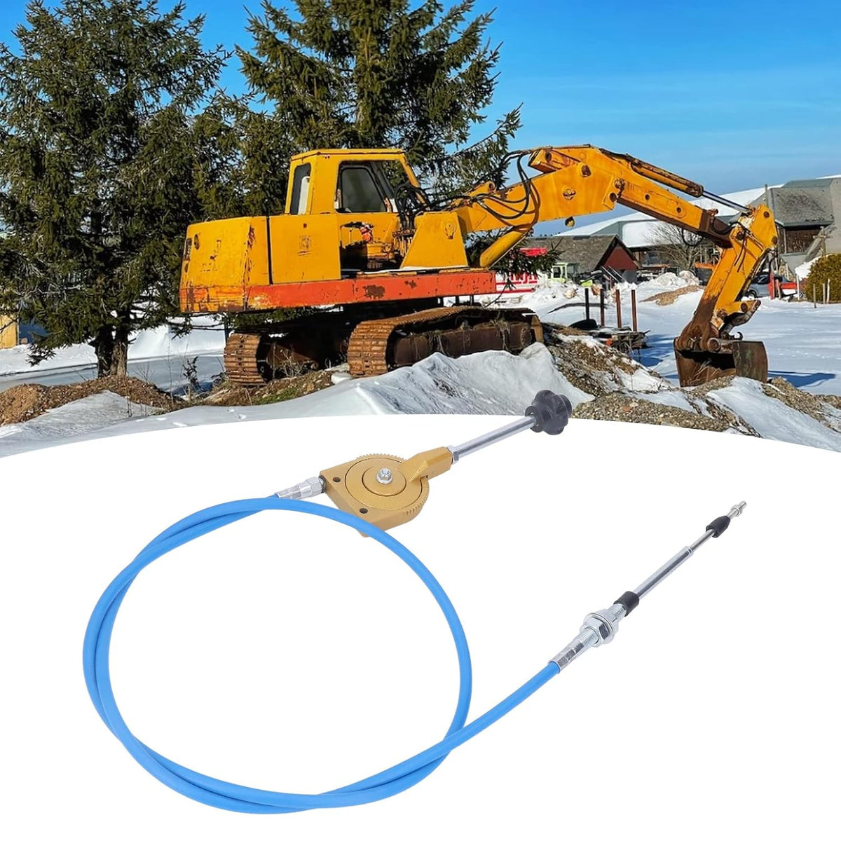 2m Throttle Cable PU Stainless Steel Weather Manual Accelerator Cable for Excavator Mixer, Quick Response PU Sheath Throttle Controller Motor Cable Powersports Levers