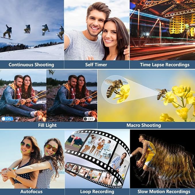 Digital Camera for Photography, 4K Vlogging Camera for YouTube 3" 180° Flip