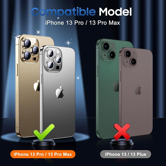 UniqueMe 3 Packs Compatible for iPhone 13 Pro Max/iPhone 13 Pro Camera Lens