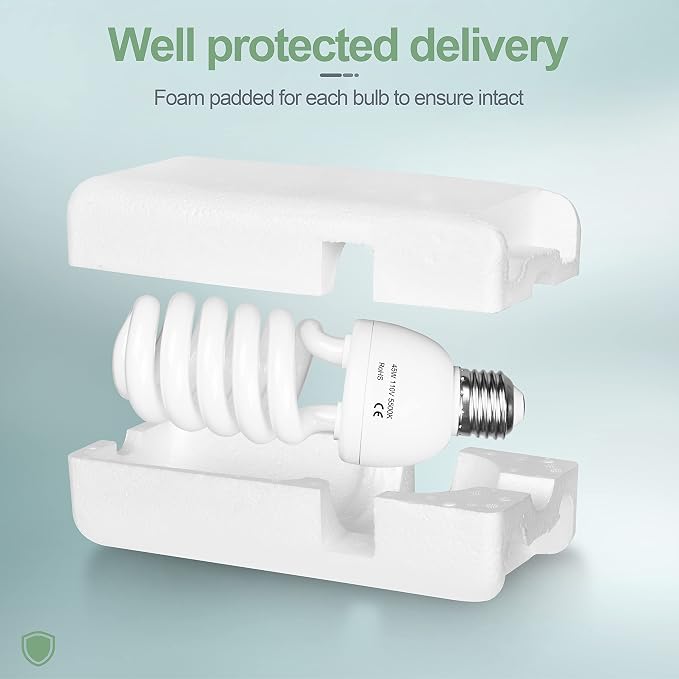 EMART Full Spectrum Light Bulb, 4 x 45W 5500K Spiral CFL Daylight