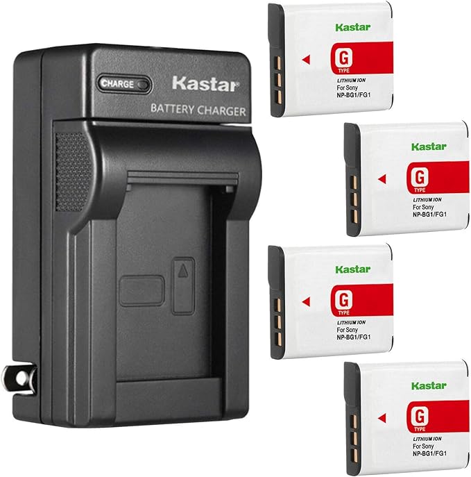 Kastar 4-Pack NP-BG1 Battery and AC Wall Charger Replacement