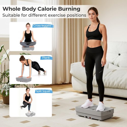 Goplus Vibration Plate - Full Body Exercise Machine for Lymphatic Drainage | Remote & LED Display