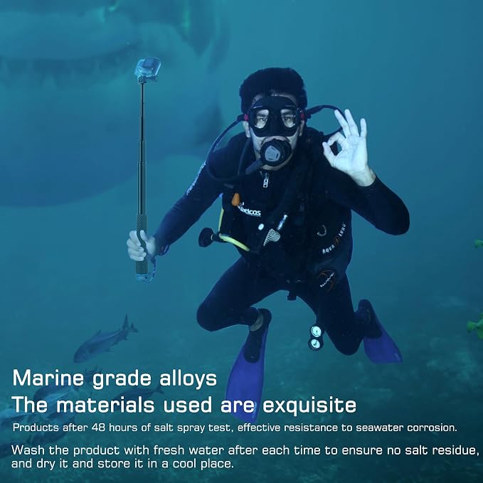 GEPULY 46''Alumium Waterproof Selfie Stick