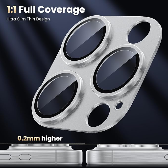 WSKEN for iPhone 16 Pro/iPhone 16 Pro Max Camera Lens Protector, Metal Aluminum