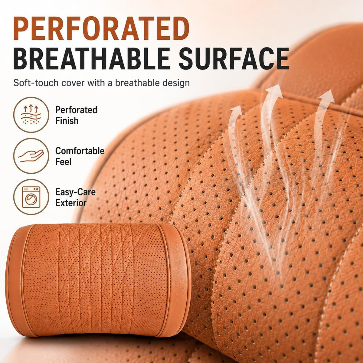 Universal Memory Foam Car Headrest Neck Pillow Auto Neck Cushion (Red, Headrest Lumbar+Lumbar Cushion)