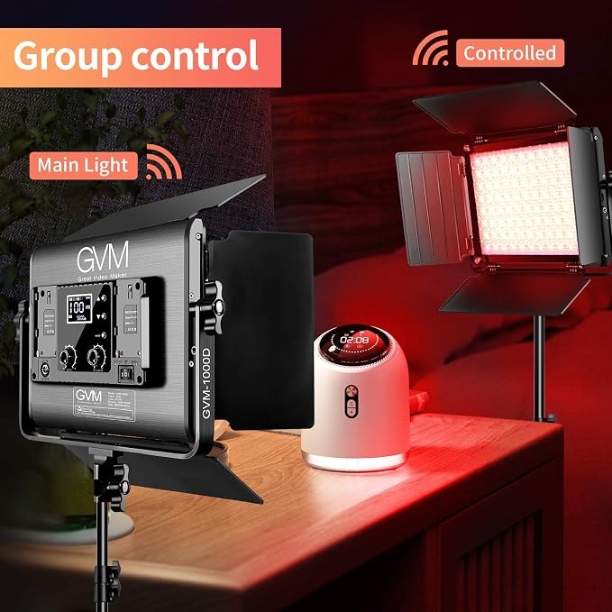 GVM RGB LED Video Light with Bluetooth Control, 360° Full Color 1000D PRO Video