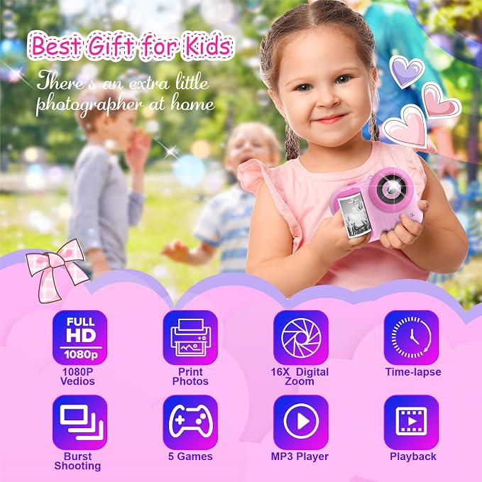Kids Camera Instant Print, 3.5 Inch Screen Kids Digital Camera Instant
