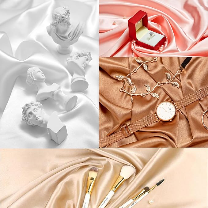 Product Photography Backdrops：6PCS Luxury Silk Texture Photo Props- Jewelry