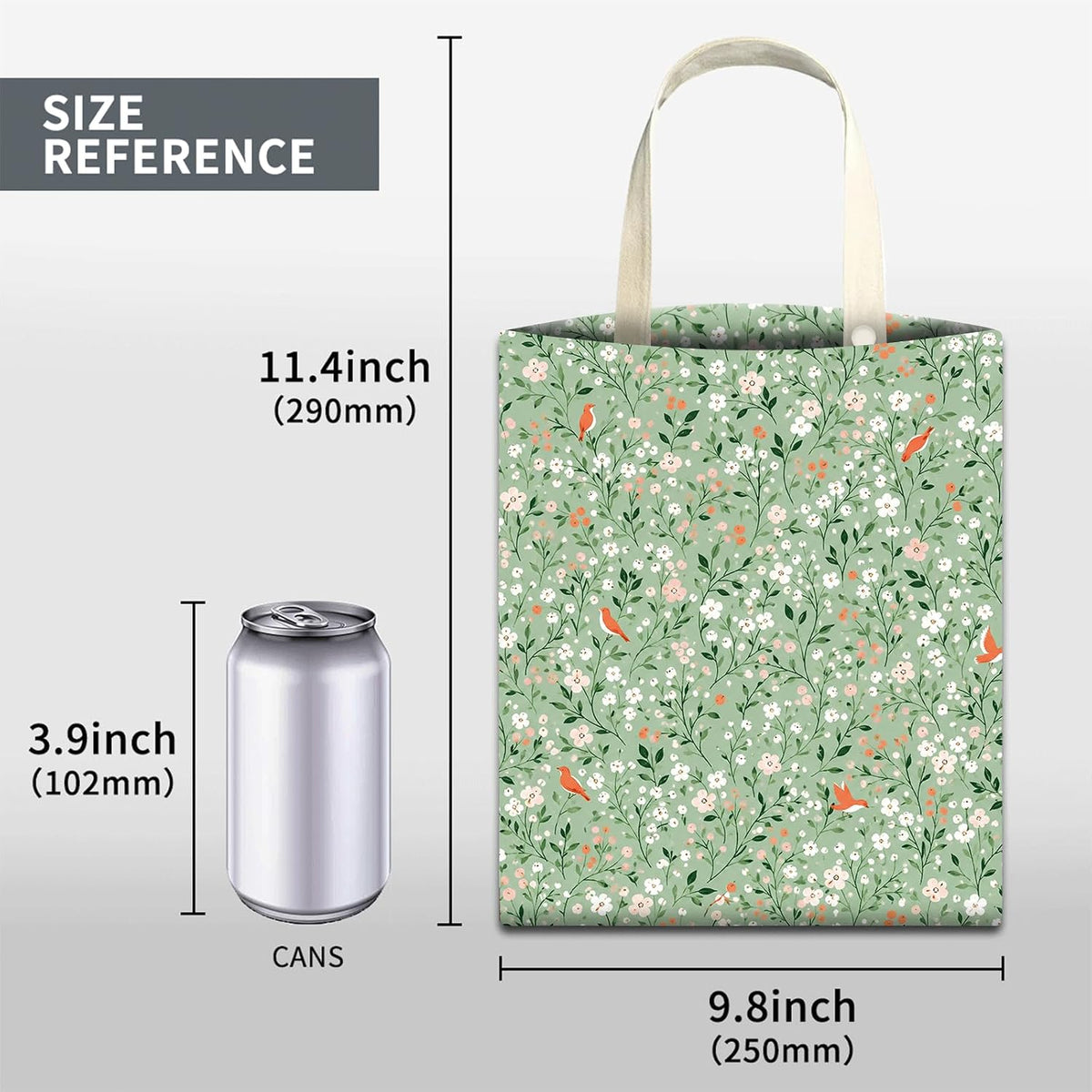 Car Trash Can, Cute Car Trash Bag, Hanging Car Organizer and Storage Bag, Trash Bin for Car Accessories, Vehicle, Travelling, Camping Cute Green Floral
