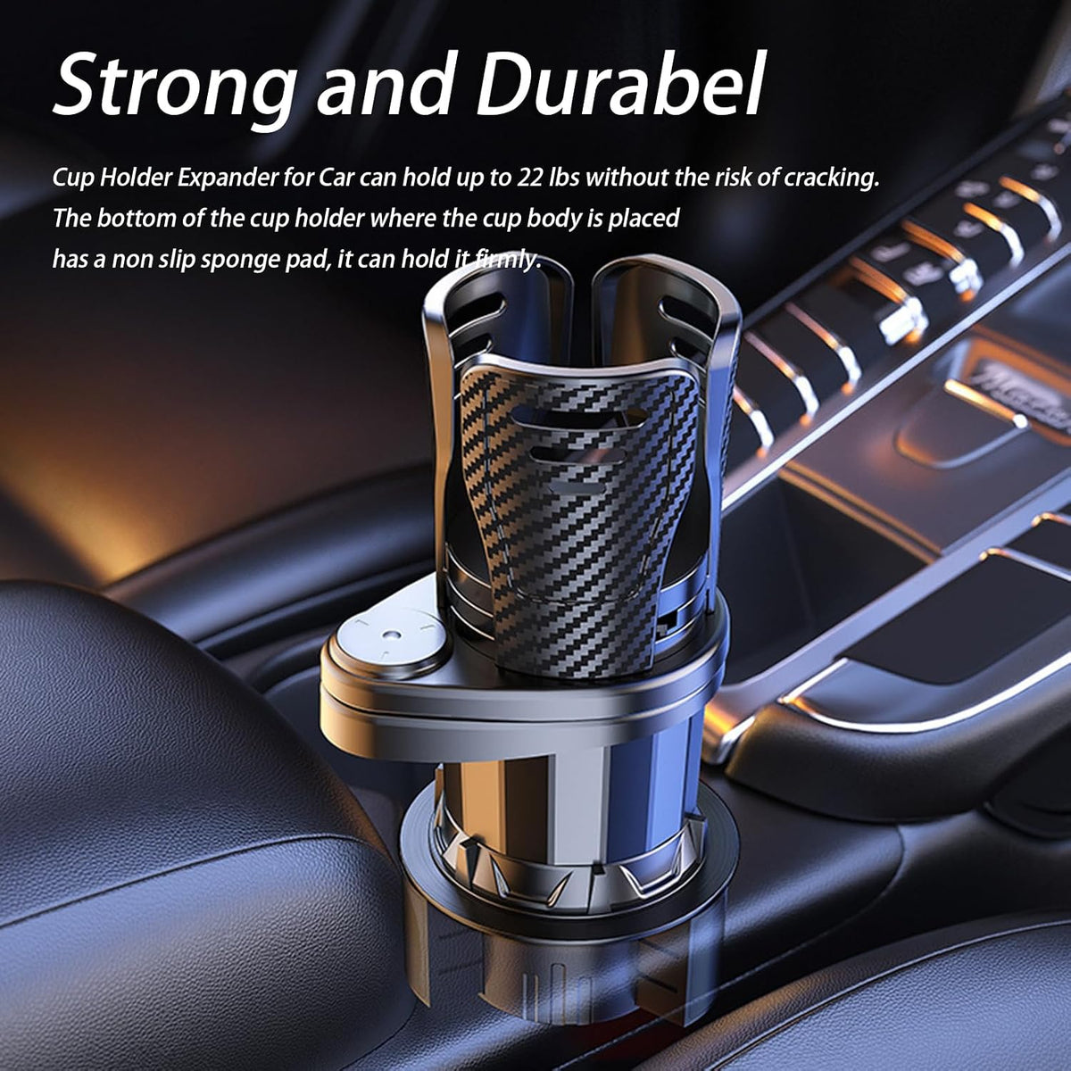 Car Cup Holder Expander for Mercedes Benz CLS Class 2004-2021 2022 2023 2024 2025 2026, Multifunctional 2 in 1 Cup Holder Extender, 360° Rotating Car Drink Holder Adjustable Large Cup Holder