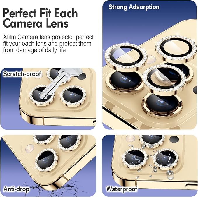 for iPhone 14 Pro/14 Pro Max Camera Lens Protector Bling, 9H Hardness