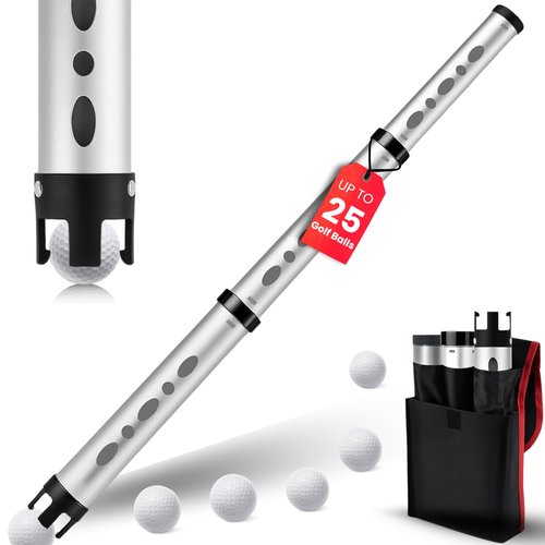 AUREXA Premium Golf Ball Retriever Telescopic Golf tees Golf Accessories Golf Gifts Golf Ball Cleaner Golf Ball Stamp Ball Bag Golf Ball Holder disc Golf Retriever Practice Golf Balls