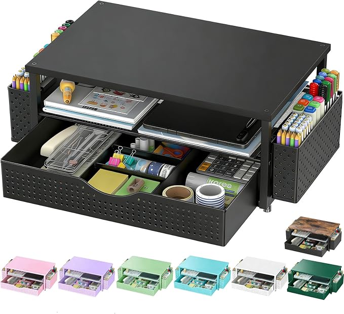 Spacrea Desk Organizer and Accessories, Computer Monitor Stand Riser