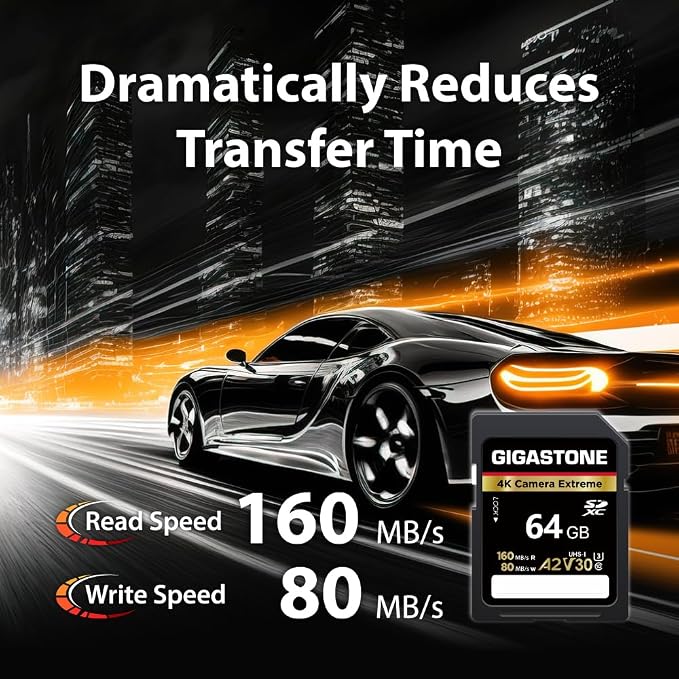 【5-Years Data Recovery】 GIGASTONE 64GB SD Card 2-Pack, 4K Camera Extreme