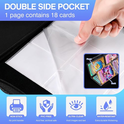 360 Pockets Binder Card Sleeves - Double-Sided 9 Pocket Pages for Trading Cards | Clear Plastic, 20 Pack
