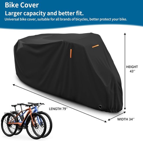 AKEfit Waterproof Bike Cover - Outdoor Bicycle Protection Against Rain, UV & Snow | XL Size for 1-2 Bikes