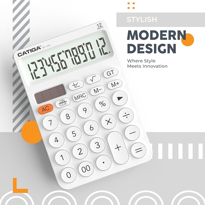 CATIGA 12 Digit Desktop Calculator Basic Desk Calculator
