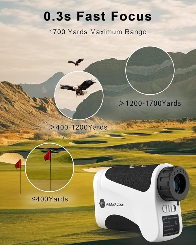 PEAKPULSE Golf Range Finder 650 Yards RangeFinder Golfing High Clarity Display
