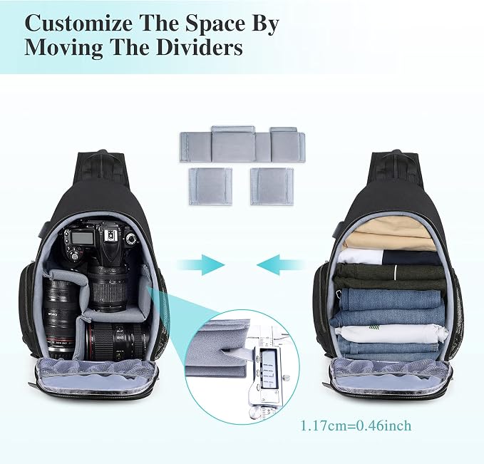 BAIGIO Camera Sling Bag Small Camera Backpack