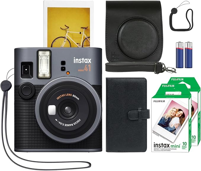 Fujifilm Instax Mini 41 Instant Film Camera Black + 20 Instax Instant Film