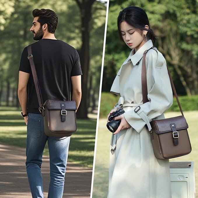Cwatcun Camera Sling Bag PU Leather
