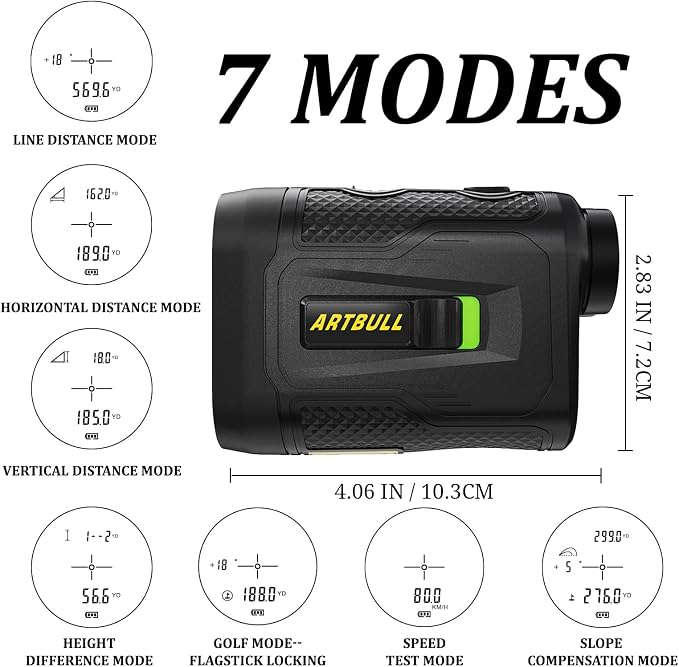 7 in 1 Golf Laser Rangefinder 6X Magnification
