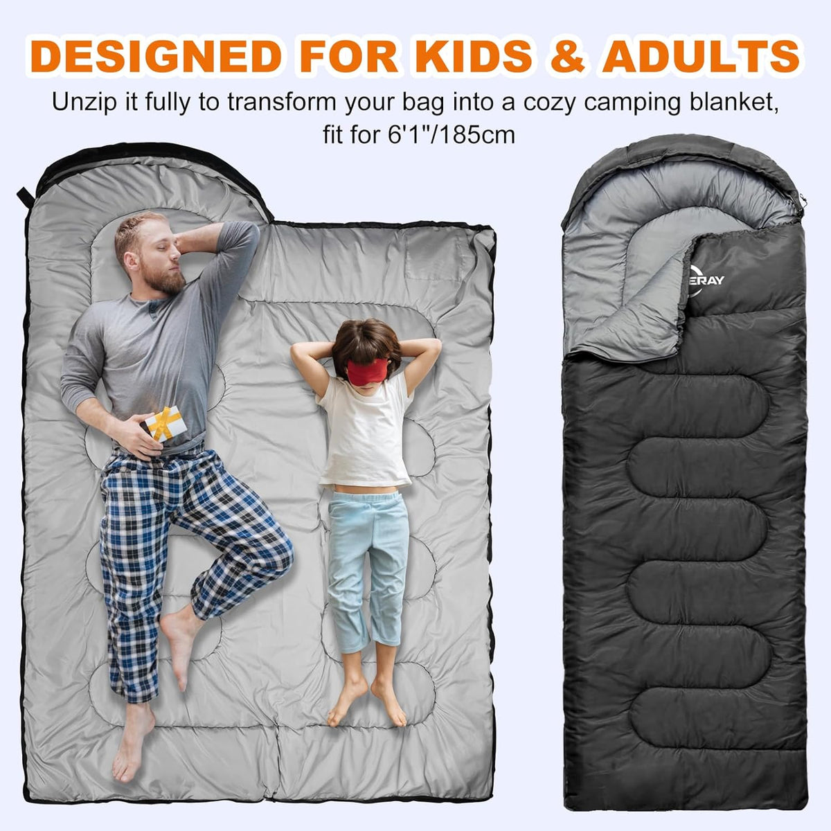 Skiennix Sleeping Bags for Adults - Cold Weather Backpacking & Camping | Lightweight Compact Design