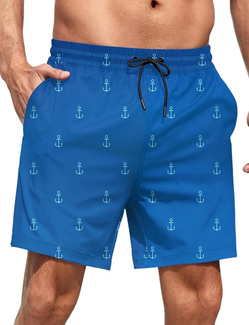 Lzzidou Men's Swim Trunks - Quick-Dry Board Shorts with Mesh Liner | 5-Inch Inseam