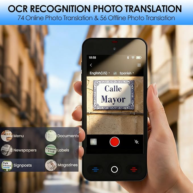 JMFONE AI Language Translator Device, No WiFi Needed, 150+ Languages Instant