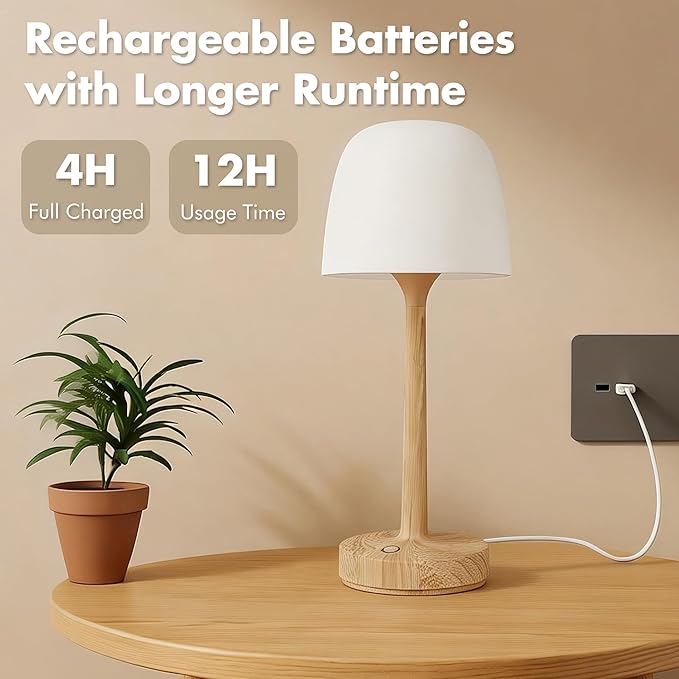 Waterproof Shower Lamp for Inside Shower, Rechargeable Bathroom Lamp with Remote & Touch Control, Cordless Shower Light with 16 Color Changeable, LED Ocean Wave Projector Light for Bedroom, Wood Grain