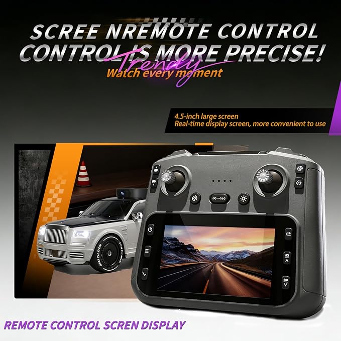 RC Car with Camera and 4.5" Screen, 1080P FPV Remote Control Car with Rotating