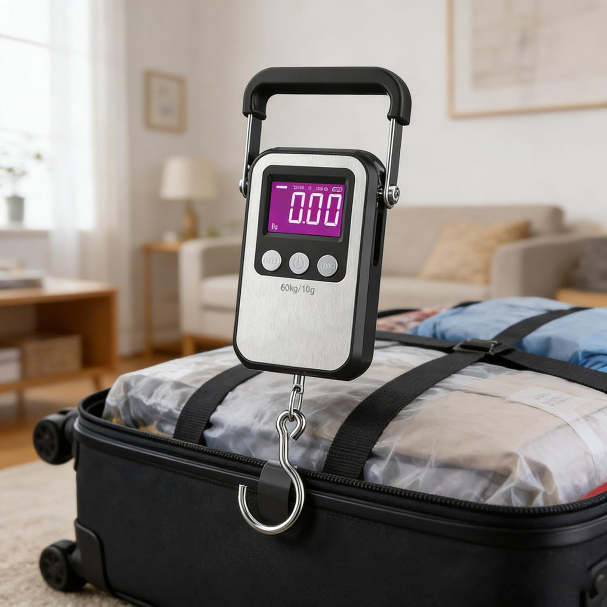Portable Digital Luggage Scale by [Brand Name] - 132lb Capacity | Ideal for Travel & Fishing