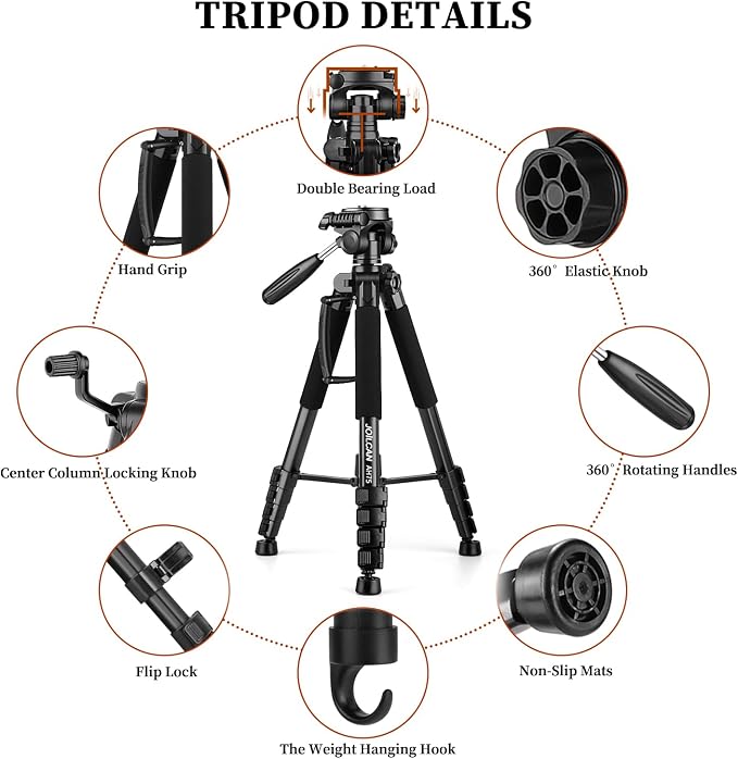 JOILCAN Tripod Camera Tripods, Heavy Duty Cameras Tripod Stand, Professional