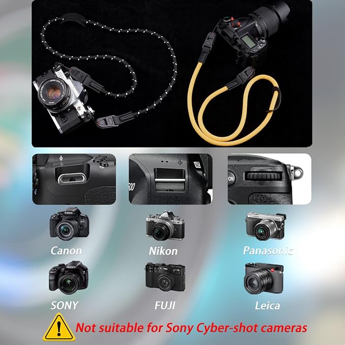 VKO Camera Strap Rope, Quick Release Vintage Cute QD Nylon Neck Shoulder Straps