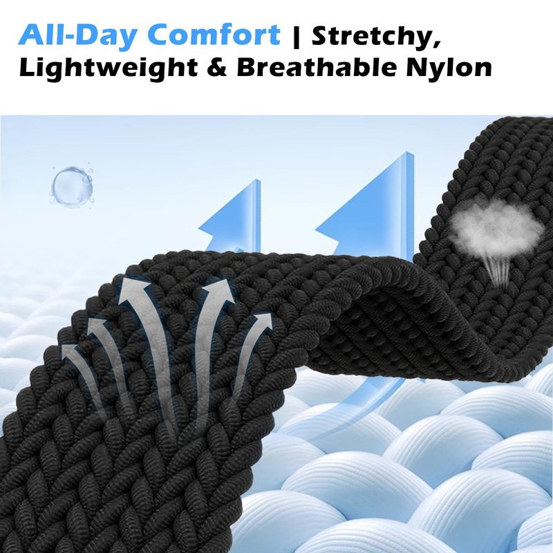 Yeahxing Band for Coros Pace 4/ PACE 3/ Apex 2 Pro/Apex Pro/Apex 46mm, One Click Quick Release Stretchy Nylon Braid Strap with Magnetic Clasp, Breathable & Comfortable