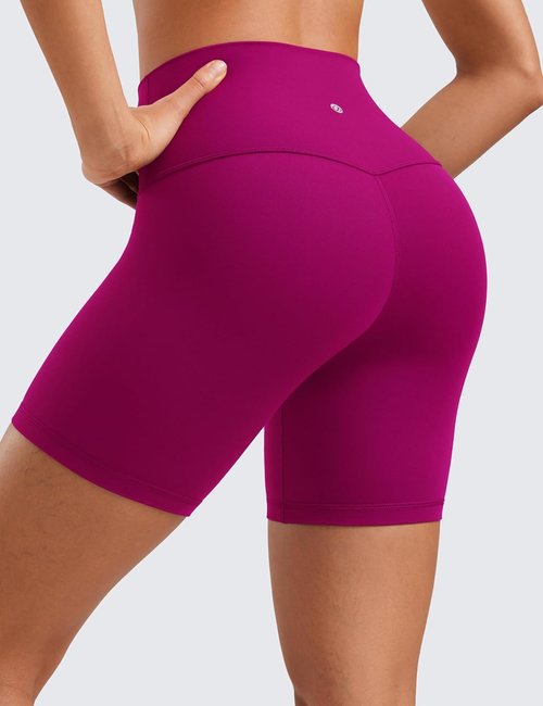 CRZ YOGA Biker Shorts - High Waisted ButterLuxe Spandex for Women | 6" Length for Comfort & Style