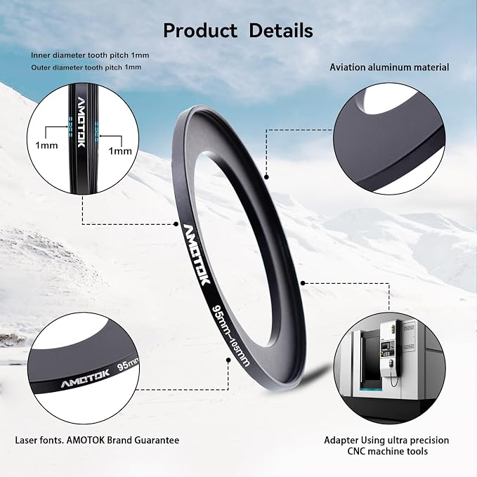 95mm Lens to 105mm Camera Lens Adapter, 95mm to 105mm Filter Step up Ring