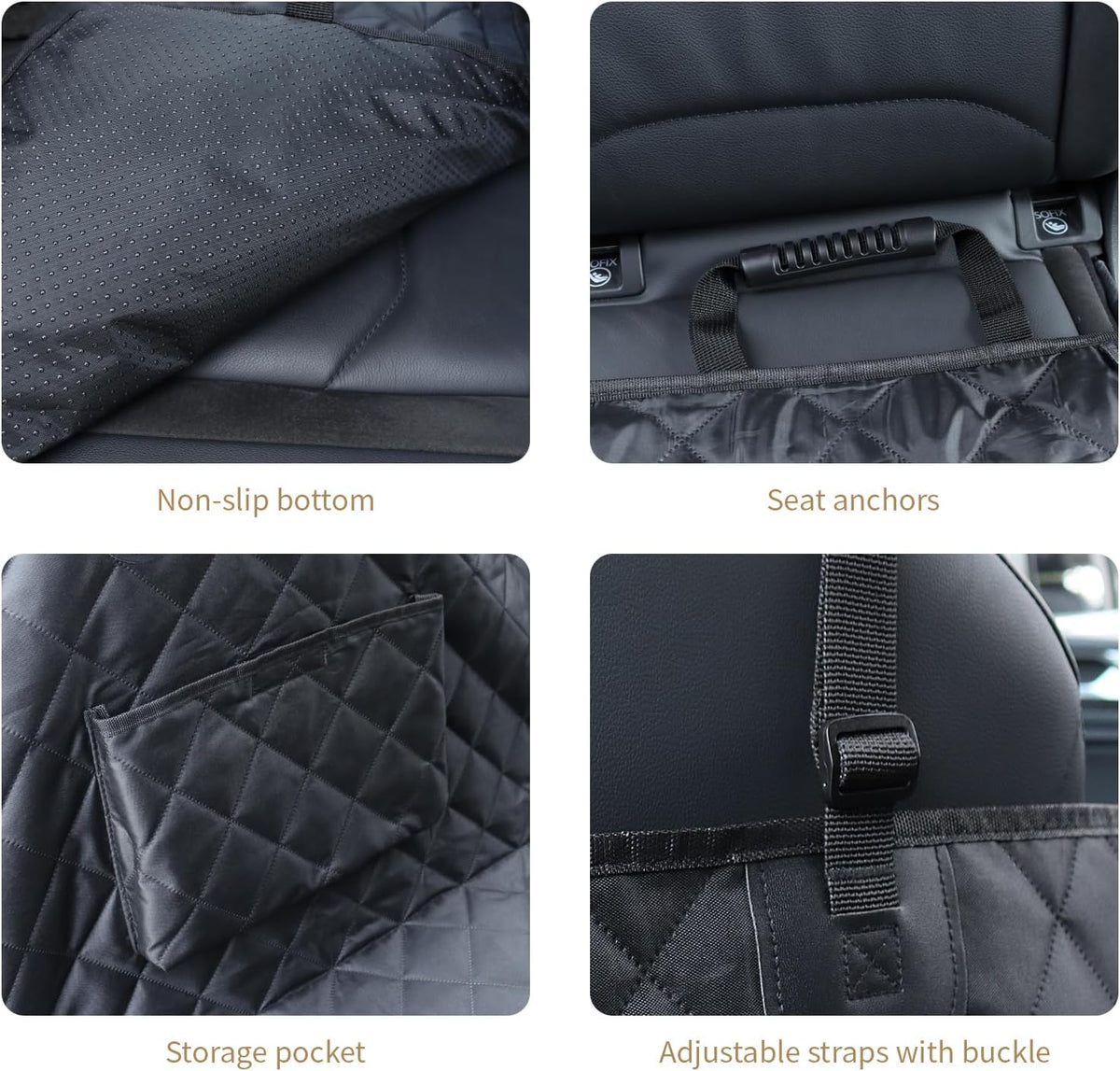 Viaviat Dog Car Seat Cover,Pets Back Seat Extender,600D Heavy Durable 100% Waterproof Scratchproof Soft Dogs Hammock, Nonslip Backseat Protector for Cars Trucks SUVs