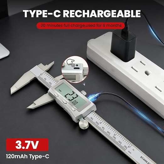 Digital Caliper, Rechargeable Calipers 12 inch
