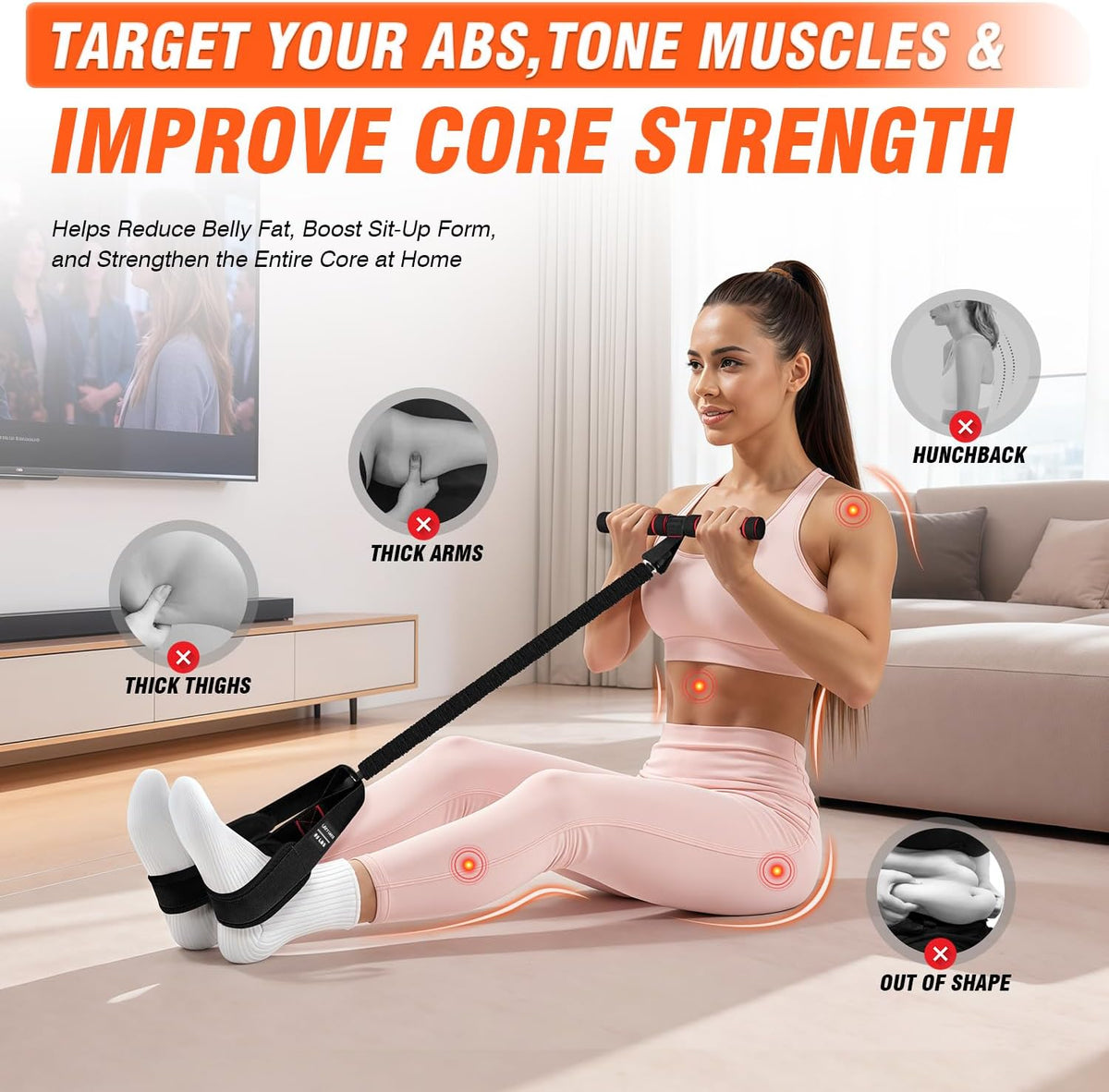 Pedal Resistance Bands - Upgrade Women’s Exercise Bands for Full Body Training | Core, ABS, Legs, Glutes